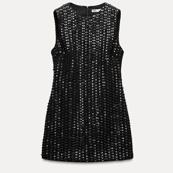 Zara tweed sequin mini dress - Picture 4 of 7